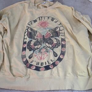 Yellow Butterfly Sweatshirt